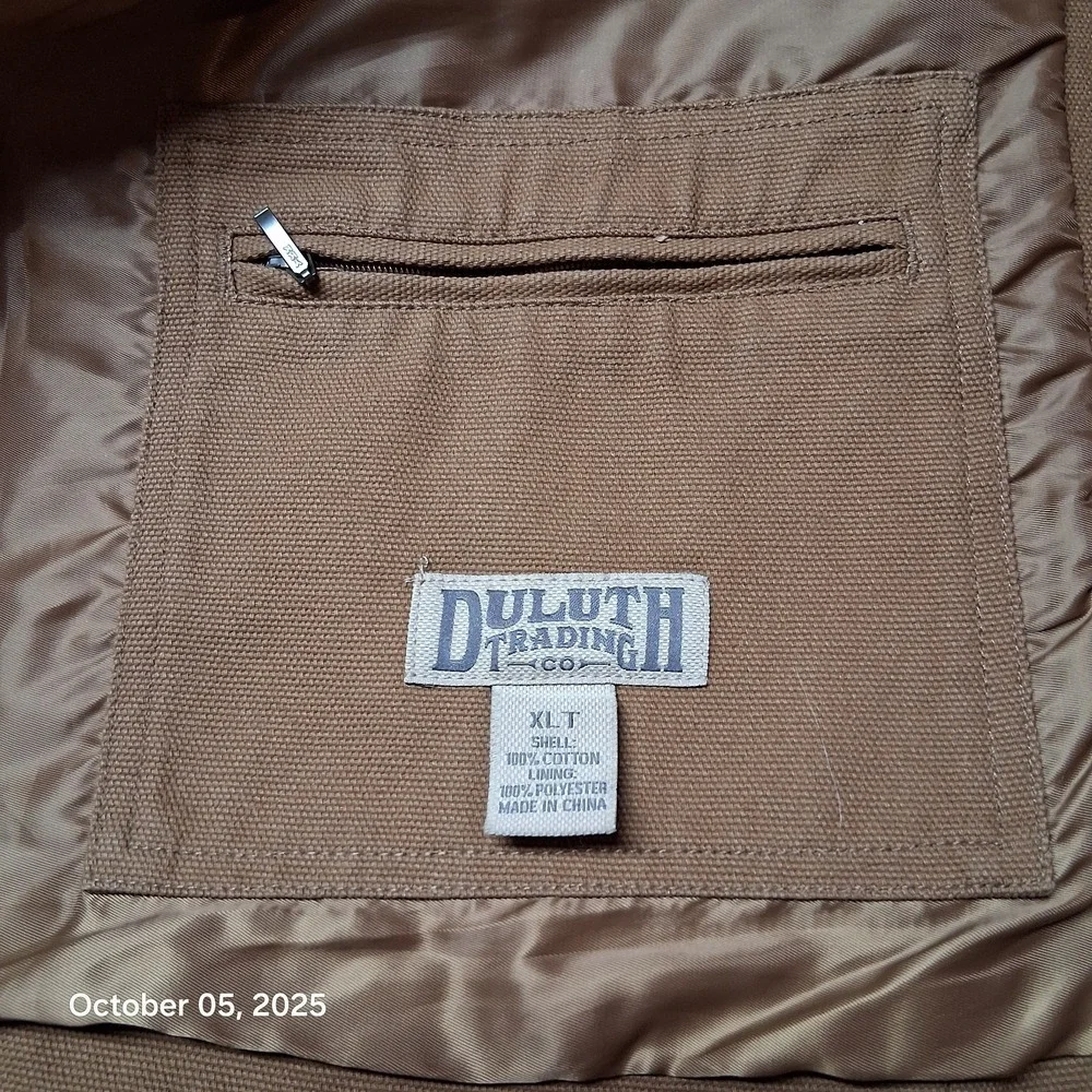 Duluth Trading Co‎ Mens Fire Hose Lightweight Presentation Jacket Size XLT Brown